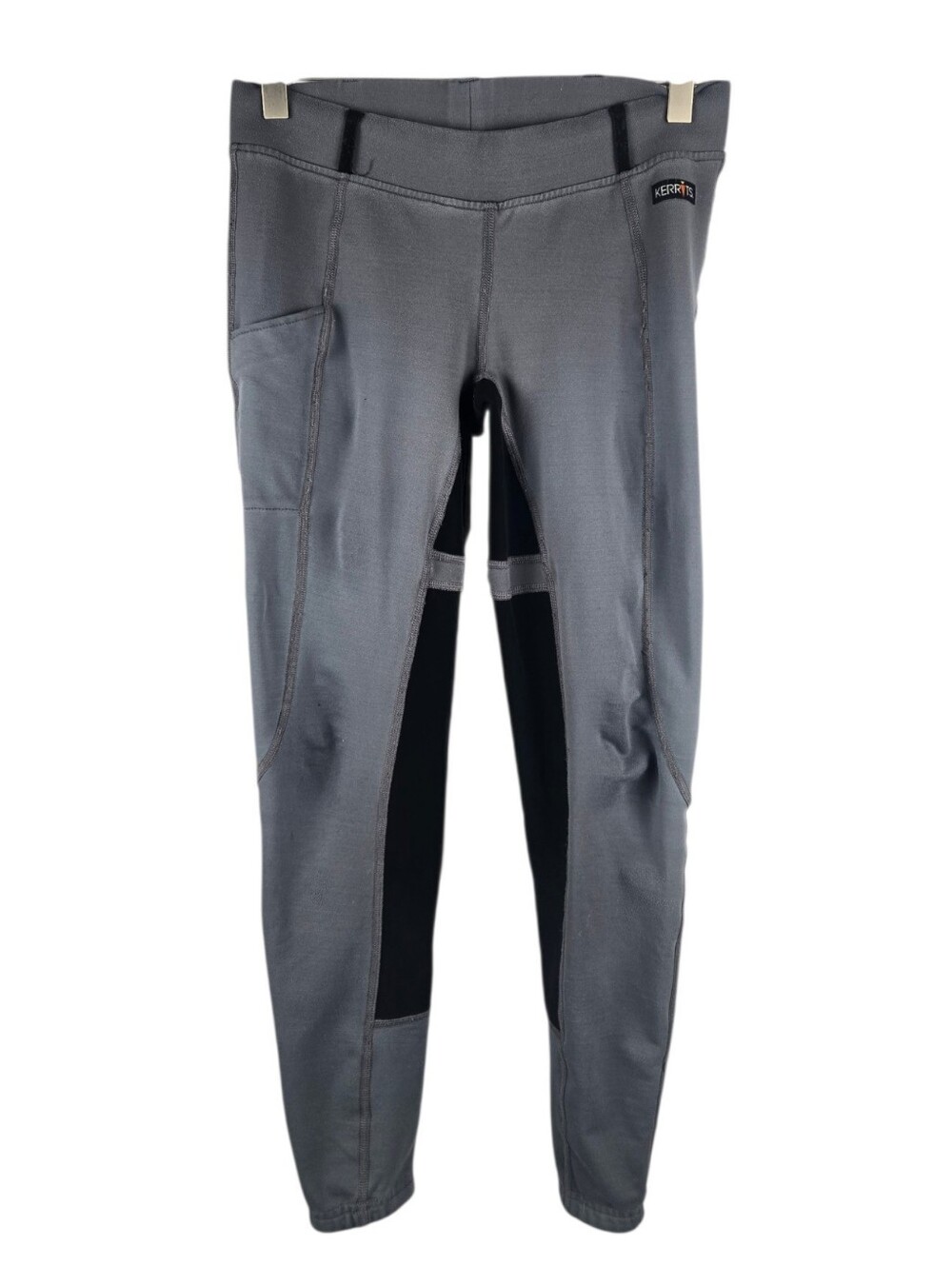 Kerrits Riding Tights Equestrian Knee Patch Made in USA Grey Black Small